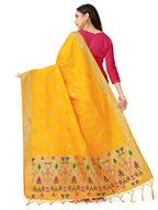 Mimosa Women's Floral Art Silk Gold Dupatta - Distacart