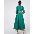 Cheera Women's Hand Block Print Ghagra Style Anarkali Kurta (CH038K)