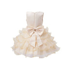 Asmaani Baby Girl's Gold Color Satin Knee Length Frock (AS-dress-22070)