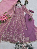 Teeya Creation Pink Color Faux Georgette Long Party Wear Gown - Distacart