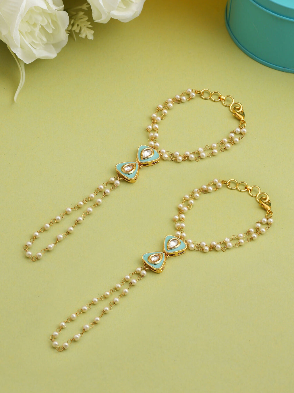 Ruby Raang Saanjh Pearl Hand Jewelry - Distacart