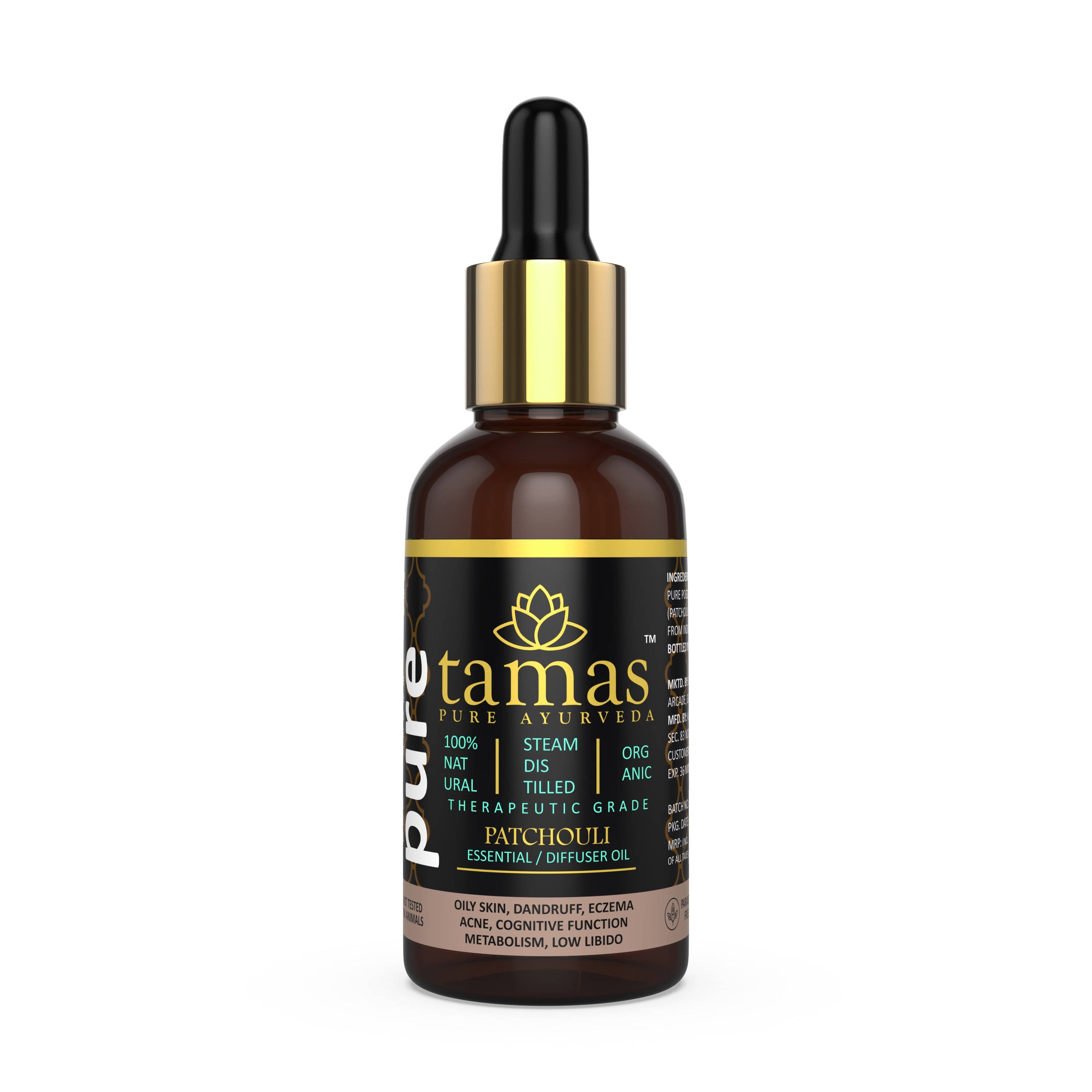 Tamas Pure Ayurveda 100% Organic Patchouli Essential Oil- USDA Certified Organic