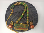 Terracotta Kerala Style Mansion Boat Pendant Long Necklace Set With Temple Earrings
