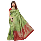 Vamika Banarasi Jaquard Mehandi Green Weaving Saree (BANARASI 08)