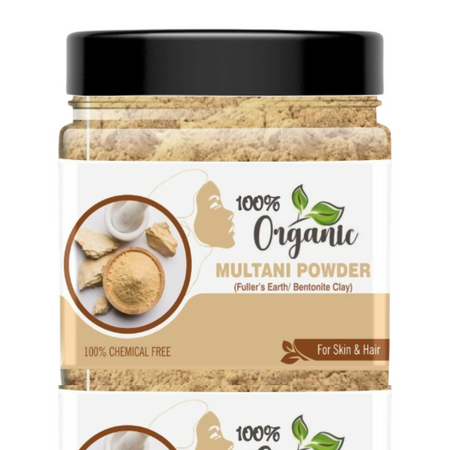 100% Organic Pure Multani Mitti Powder (Fuller's Earth) Skin Face Clays