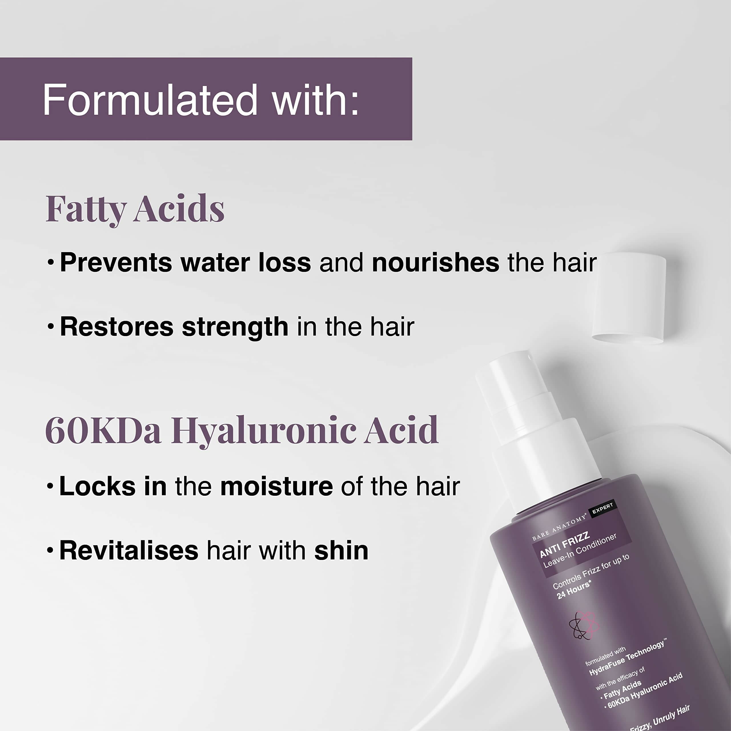 Bare Anatomy Anti Frizz Leave In Conditioner For Unruly & Frizzy Hair, Control Frizz Upto 24hr