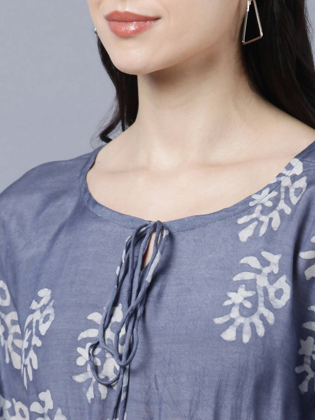Myshka Stylish Dark Grey Silk Short Sleeve Women's Kaftan - Distacart