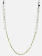 Unisex Gold-Toned Blue Evil Eye Beaded Mask Chain - Ruby Raang - Distacart
