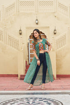 Prazu Fashion Green Georgette Bandhani Print With Kutchi Patch work Navaratri Kurti - Distacart