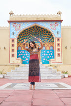 Prazu Fashion Black Rayon Printed With Kutchi Gamthi Work Navaratri Kurti - Distacart