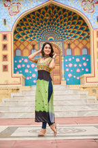 Prazu Fashion Light Green Rayon Printed With Kutchi Gamthi Work Navaratri Kurti - Distacart