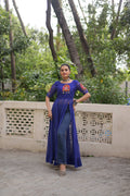 Prazu Fashion Blue Georgette Bandhani Print With Kutchi Patch work Navaratri Kurti - Distacart