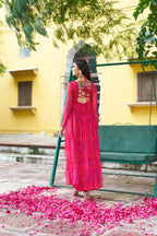 Prazu Fashion Pink Georgette Bandhani Print With Kutchi Patch work Navaratri Kurti - Distacart
