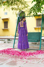 Prazu Fashion Violet Georgette Bandhani Print With Kutchi Patch work Navaratri Kurti - Distacart