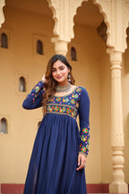 Prazu Fashion Blue Rayon With Kutchi Gamthi Work Navratri Kurti - Distacart