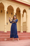Prazu Fashion Blue Rayon With Kutchi Gamthi Work Navratri Kurti - Distacart