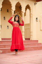 Prazu Fashion Red Rayon With Kutchi Gamthi Work Navratri Kurti - Distacart