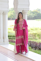 Prazu Fashion Pink Georgette Embroidered Designer Salwar Suit - Distacart