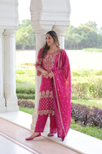 Prazu Fashion Pink Georgette Embroidered Designer Salwar Suit - Distacart