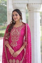 Prazu Fashion Pink Georgette Embroidered Designer Salwar Suit - Distacart