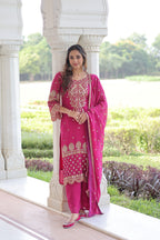 Prazu Fashion Pink Georgette Embroidered Designer Salwar Suit - Distacart