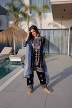 Prazu Fashion Navy Blue Velvet With Rich Zari Embroidered Work Salwar Suit - Distacart