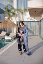 Prazu Fashion Navy Blue Velvet With Rich Zari Embroidered Work Salwar Suit - Distacart