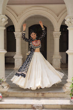 Prazu Fashion Black Georgette Bandhani Print With Kutchi Patchwork Navratri Lehenga Kurti