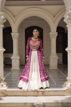 Prazu Fashion Wine Georgette Bandhani Print With Kutchi Patchwork Navratri Lehenga Kurti