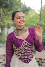 Prazu Fashion Wine Georgette Leheriya Print With Attractive Mirror Lace Navaratri Lehenga