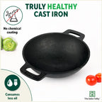 The Indus Valley CASTrong Cast Iron Cookware Set: Tawa+ Kadai+ Fry Pan, Kitchen Set for Home, Pre-seasoned, 100% Pure, Toxin-free, Tadka Pan