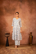 Joban Fashion Blue Hand Block Printed Cotton Suit Set - Distacart