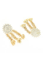 Mominos Fashion Johar Kamal Golden Plated Earrings With Kundan & Pearls - Distacart