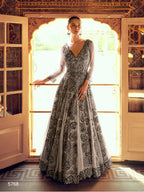 Aarshi Fashions Grey Geogette Wedding Gowns