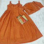 Aarshi Fashions Orange Silk Wedding Gowns