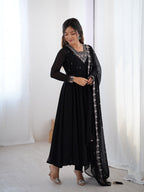 Lehenga Mart Designer Anarkali Suit for Women or Girls - Black
