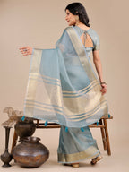 Shree Shyam Fashion Seoul Sea Green Organza Saree