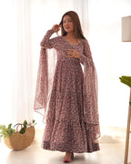 Lehenga Mart Wedding Wear Anarkali Suit With Dupatta - Multi Color