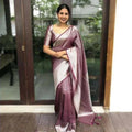 DEIANA'S Beautiful Designer Golden zari Soft Lichi Silk Saree - Maroon