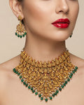Jewel City Divine Elegance With This Exquisite Antique Gold Lakshmi Temple Necklace Set
