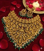 Jewel City Divine Elegance With This Exquisite Antique Gold Lakshmi Temple Necklace Set