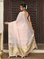 Shree Shyam Fashion Light Pink Cotton Saree - Distacart