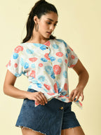 Myshka Women's White Floral Printed Top