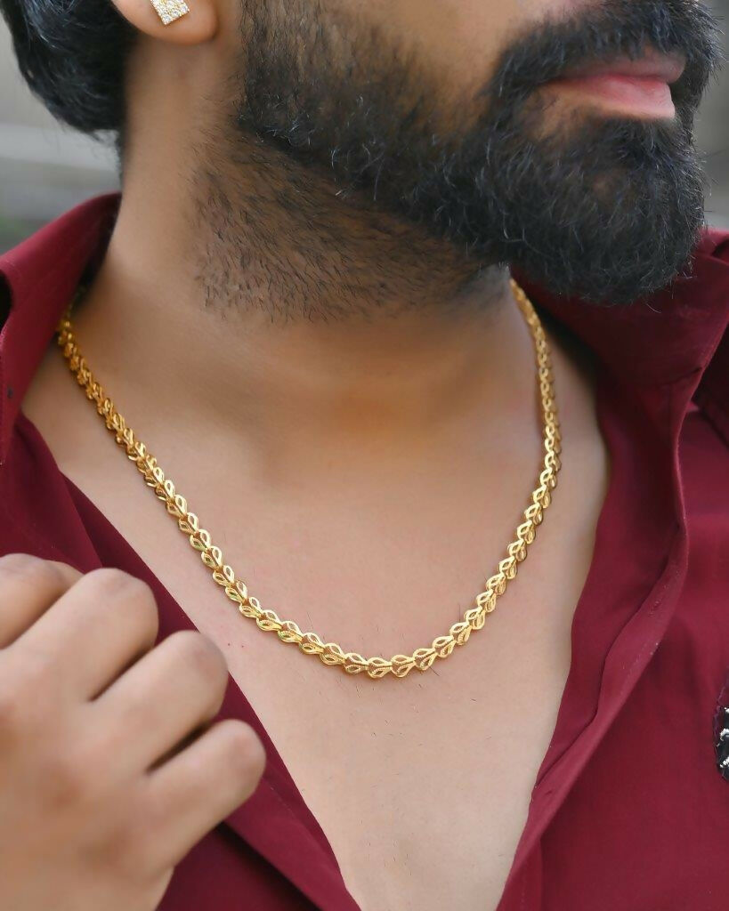 VOJ Gold-Polished Designer Contemporay Chain For Men