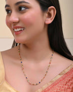 VOJ Women Gold-Polished Square Shaped Multi Color Chain