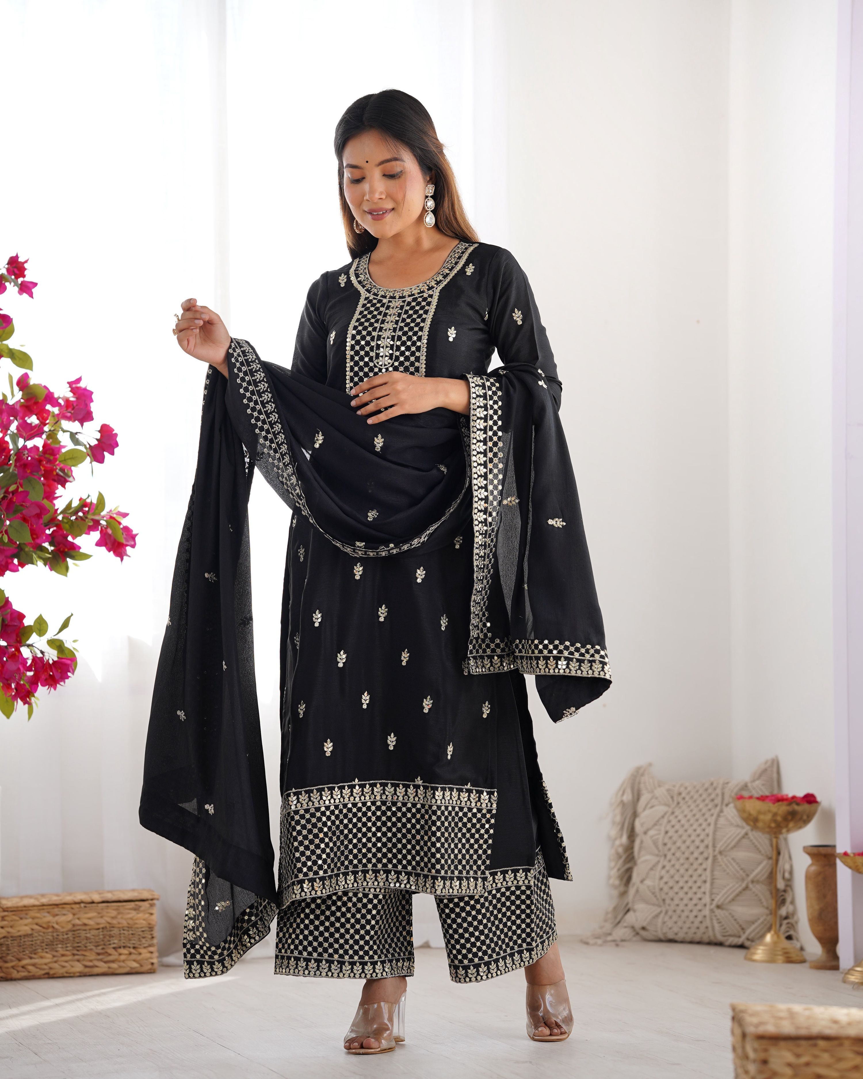Lehenga Mart Designer Salwar Suit With Dupatta - Black