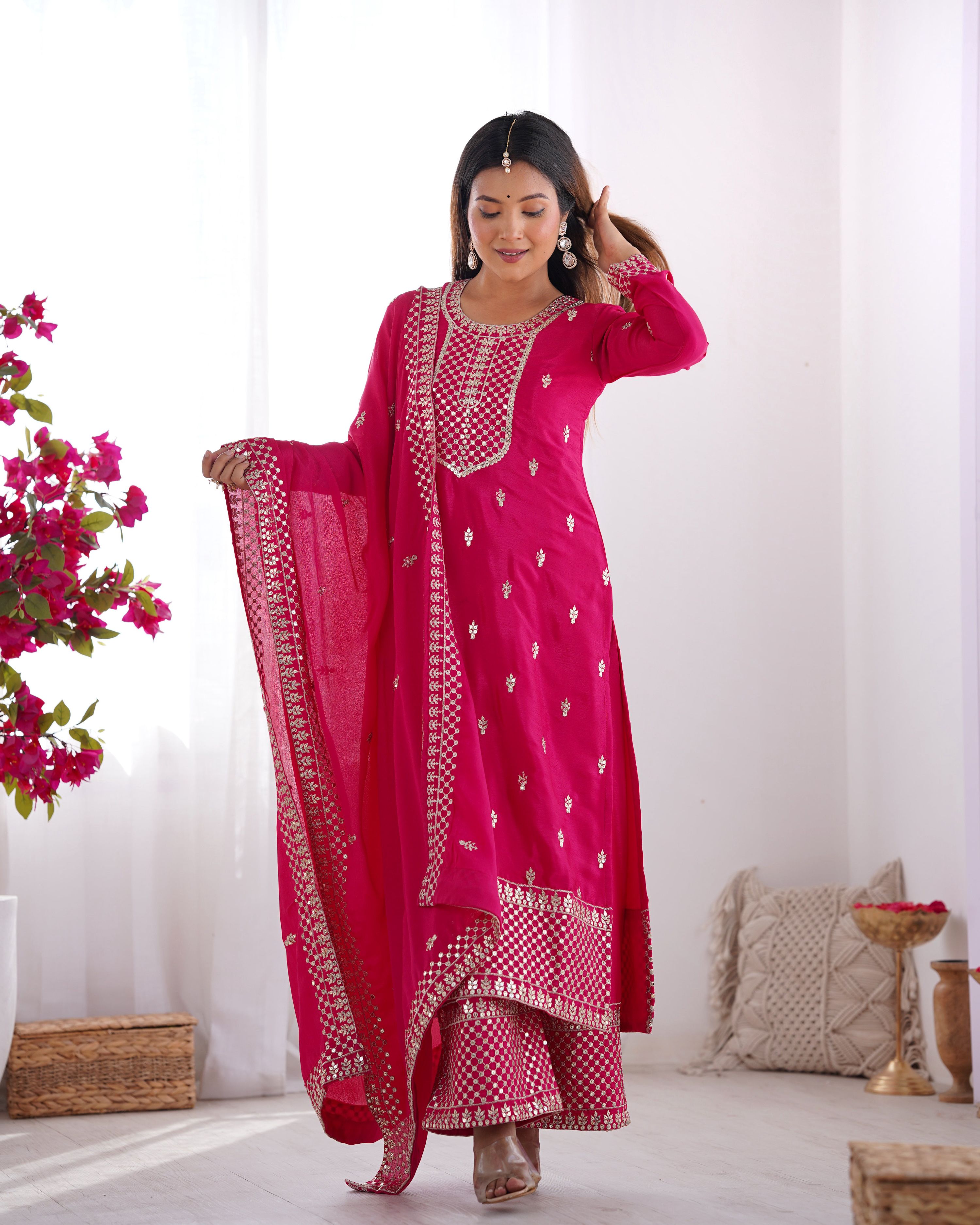 Lehenga Mart Designer Salwar Suit With Dupatta - Pink