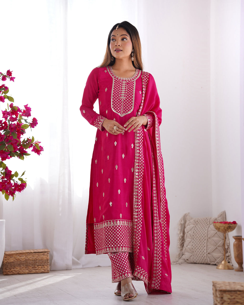 Lehenga Mart Designer Salwar Suit With Dupatta - Pink