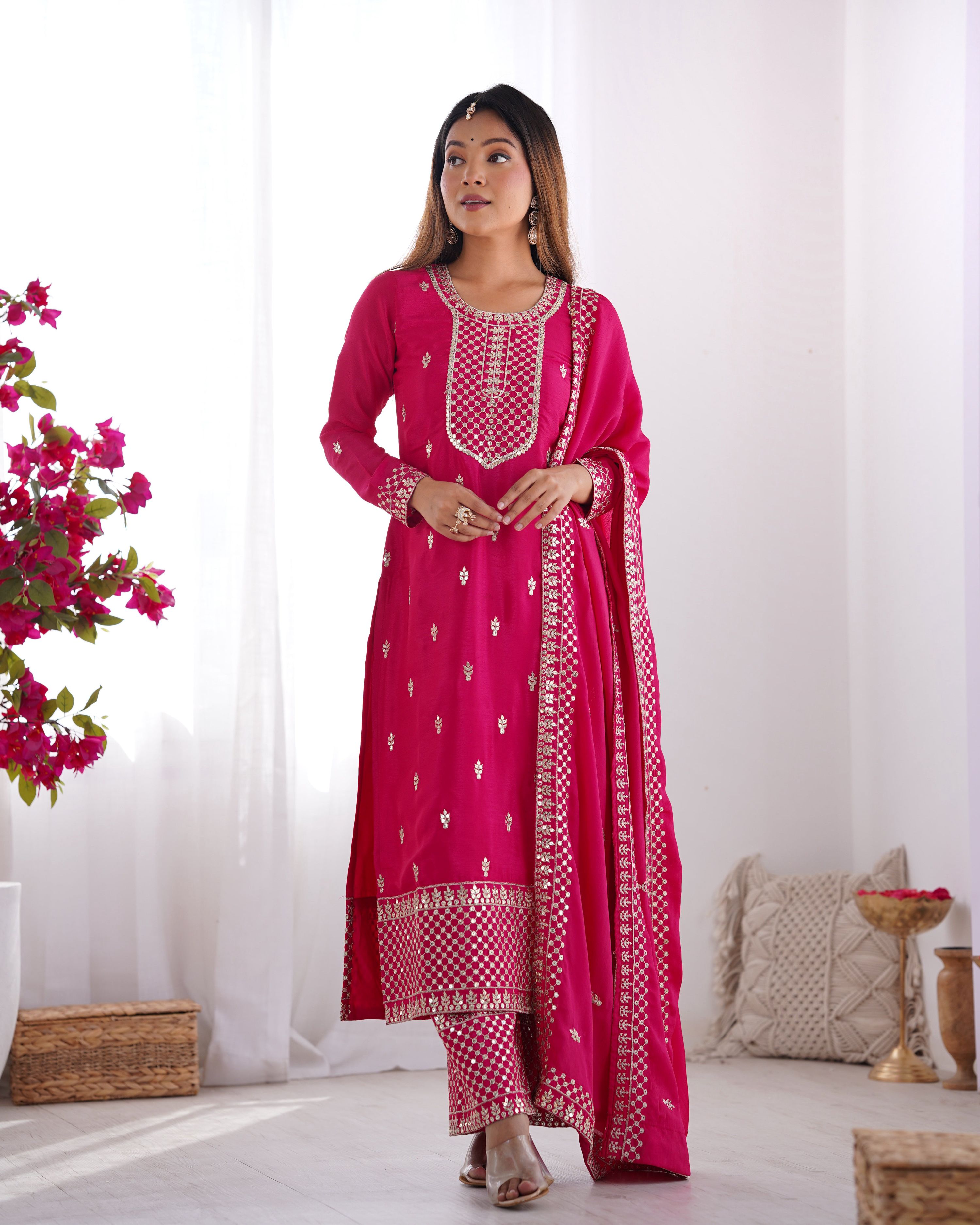 Lehenga Mart Designer Salwar Suit With Dupatta - Pink