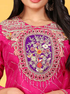 Joban Fashion Rani Cotton Premium Pure Viscose Print Dola With Handwork Kurta set